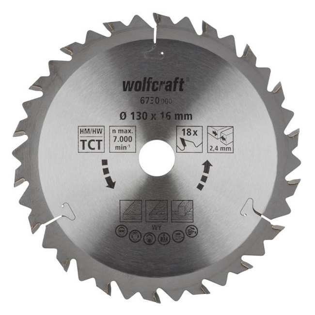 Wolfcraft kružna testera za ručne cirkulare HM ø130x16x2.4mm 6730000