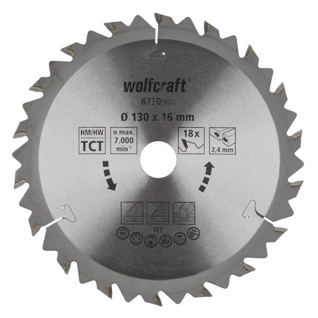 Wolfcraft kružna testera za ručne cirkulare HM ø130x16x2.4mm 6730000 Wolfcraft kružna testera za ručne cirkulare HM ø130x16x2.4mm 6730000