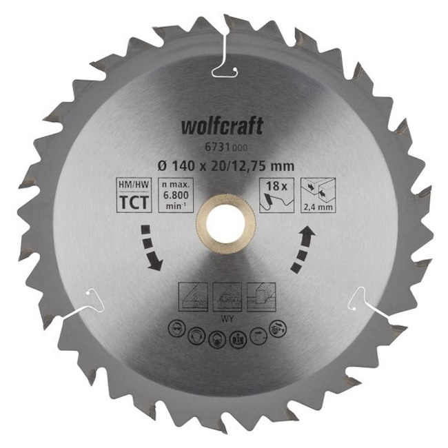 Wolfcraft kružna testera za ručne cirkulare HM ø140x12.75x2.4mm 6731000