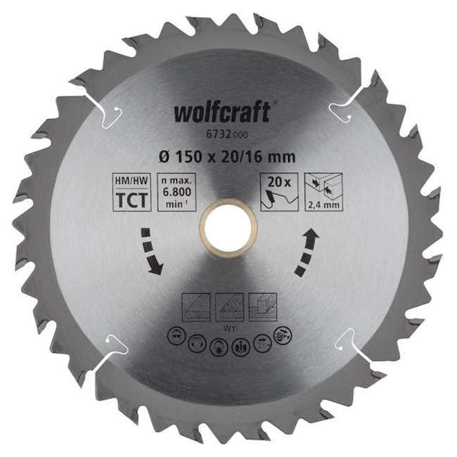 Wolfcraft kružna testera za ručne cirkulare HM ø150x20x2.4mm 6732000 Wolfcraft kružna testera za ručne cirkulare HM ø150x20x2.4mm 6732000