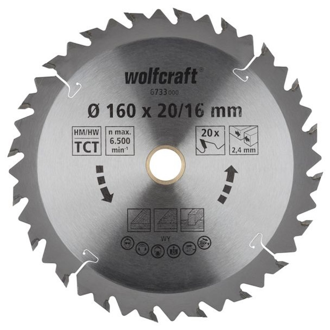 Wolfcraft kružna testera za ručne cirkulare HM ø160x20x2.4mm 6733000 Wolfcraft kružna testera za ručne cirkulare HM ø160x20x2.4mm 6733000