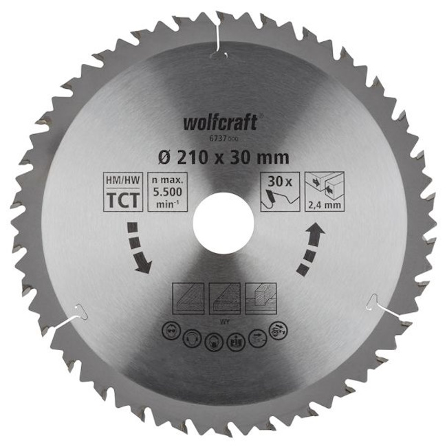 Wolfcraft kružna testera za ručne cirkulare HM ø210x30x2.4mm 6737000 Wolfcraft kružna testera za ručne cirkulare HM ø210x30x2.4mm 6737000