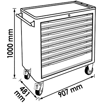 Vigor kolica za alat 1000 XL sa 8 fioka V4481-6