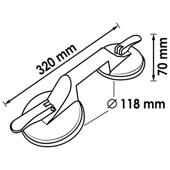 Vigor vakuumska ručka dvostruka max 100kg VI-V7107-8