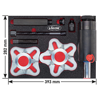 Vigor set alata za stiskanje pogonskih osovina u Multibox kutiji V5168 Vigor set alata za stiskanje pogonskih osovina u Multibox kutiji V5168