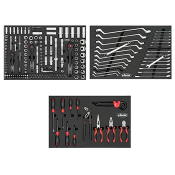 Vigor kolica za alat sa 7 fioka Black Edition sa 211 alata V8000-BE+S-2