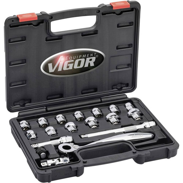 Vigor set nasadnih ključeva ekstra kratki (set 18 delova) V6202 Vigor set nasadnih ključeva ekstra kratki (set 18 delova) V6202