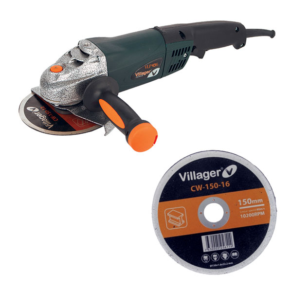 Villager električna ugaona brusilica - premium 1050W VLP 436 + POKLON rezna ploča za metal 150X1.2 mm / 10 komada Villager električna ugaona brusilica - premium 1050W VLP 436 + POKLON rezna ploča za metal 150X1.2 mm / 10 komada