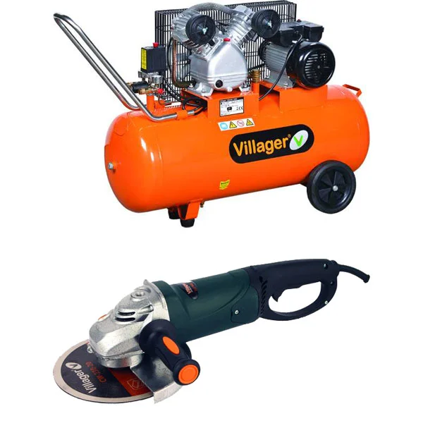 Villager kompresor za vazduh VAT VE 100L + POKLON ugaona brusilica 2200W VLP 442 KK Villager kompresor za vazduh VAT VE 100L + POKLON ugaona brusilica 2200W VLP 442 KK