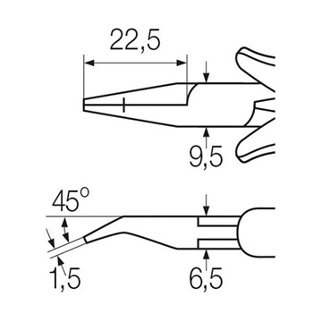 Wiha klešta špic kriva za elektroniku ESD 120mm W26802-5