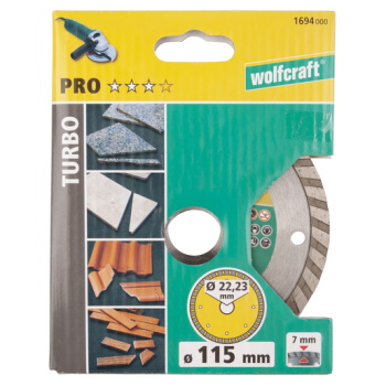 Wolfcraft dijamantska rezna ploča Classic Turbo 115mm 1694000 Wolfcraft dijamantska rezna ploča Classic Turbo 115mm 1694000