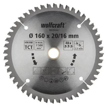 Wolfcraft kružna testera za ručne cirkulare HM ø160x20-16x2.5mm 6620000 Wolfcraft kružna testera za ručne cirkulare HM ø160x20-16x2.5mm 6620000