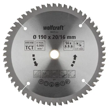 Wolfcraft kružna testera za ručne cirkulare HM ø190x20-16x2.5mm 6623000 Wolfcraft kružna testera za ručne cirkulare HM ø190x20-16x2.5mm 6623000