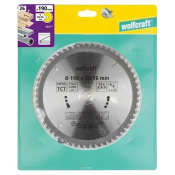 Wolfcraft kružna testera za ručne cirkulare HM ø190x20-16x2.5mm 6623000 Wolfcraft kružna testera za ručne cirkulare HM ø190x20-16x2.5mm 6623000