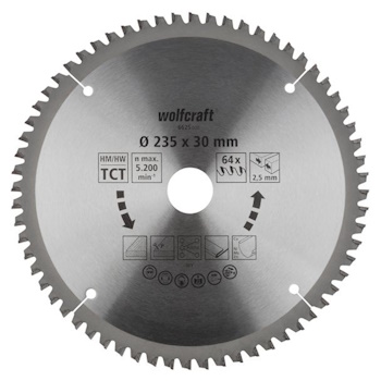 Wolfcraft kružna testera za ručne cirkulare HM ø235x30x2.5mm 6625000 Wolfcraft kružna testera za ručne cirkulare HM ø235x30x2.5mm 6625000