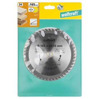 Wolfcraft kružna testera za ručne cirkulare HM ø165x20-16x2.6mm 6631000 Wolfcraft kružna testera za ručne cirkulare HM ø165x20-16x2.6mm 6631000
