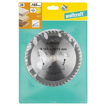 Wolfcraft kružna testera za ručne cirkulare HM ø165x20-16x2.6mm 6631000-4