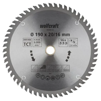 Wolfcraft kružna testera za ručne cirkulare HM ø190x20-16x2.6mm 6633000 Wolfcraft kružna testera za ručne cirkulare HM ø190x20-16x2.6mm 6633000