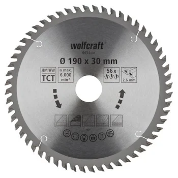 Wolfcraft kružna testera za ručne cirkulare HM ø190x30x2.6mm 6634000 Wolfcraft kružna testera za ručne cirkulare HM ø190x30x2.6mm 6634000