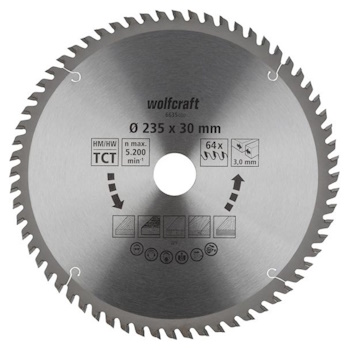 Wolfcraft kružna testera za ručne cirkulare HM ø235x30x3mm 6635000 Wolfcraft kružna testera za ručne cirkulare HM ø235x30x3mm 6635000