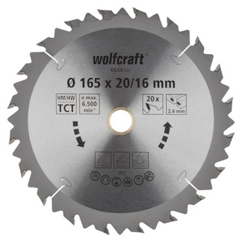 Wolfcraft kružna testera za ručne cirkulare HM ø165x20-16x2.4mm 6644000 Wolfcraft kružna testera za ručne cirkulare HM ø165x20-16x2.4mm 6644000