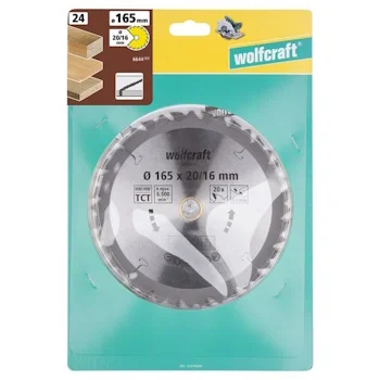 Wolfcraft kružna testera za ručne cirkulare HM ø165x20-16x2.4mm 6644000 Wolfcraft kružna testera za ručne cirkulare HM ø165x20-16x2.4mm 6644000