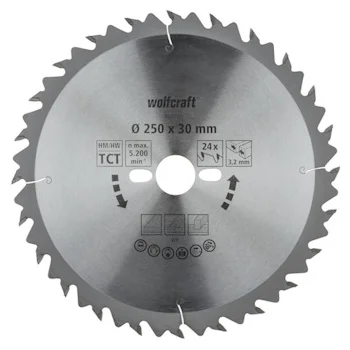 Wolfcraft kružna testera za ručne cirkulare HM ø250x30x3.2mm 6660000 Wolfcraft kružna testera za ručne cirkulare HM ø250x30x3.2mm 6660000