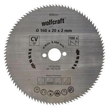 Wolfcraft kružna testera za ručne cirkulare CV ø160x20x2mm 6268000 Wolfcraft kružna testera za ručne cirkulare CV ø160x20x2mm 6268000