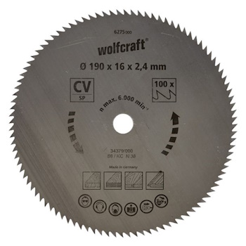 Wolfcraft kružna testera za ručne cirkulare CV ø190x16x2.4mm 6275000