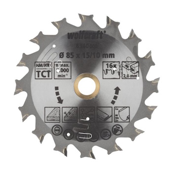 Wolfcraft kružna testera za ručne cirkulare HM ø85x15-10x1.5mm 6340000 Wolfcraft kružna testera za ručne cirkulare HM ø85x15-10x1.5mm 6340000