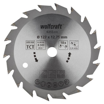 Wolfcraft kružna testera za ručne cirkulare HM ø127x12.75x2.4mm 6355000