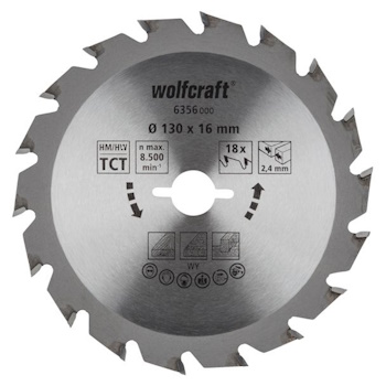 Wolfcraft kružna testera za ručne cirkulare HM ø130x16x2.4mm 6356000