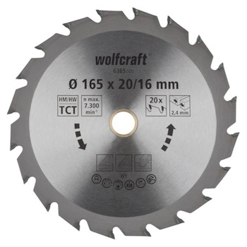 Wolfcraft kružna testera za ručne cirkulare HM ø165x20-16x2.4mm 6365000 Wolfcraft kružna testera za ručne cirkulare HM ø165x20-16x2.4mm 6365000