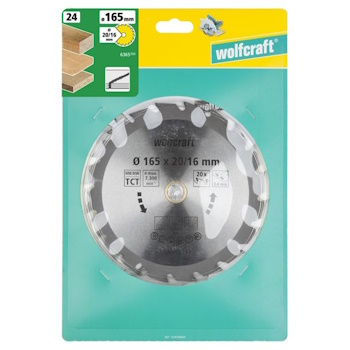 Wolfcraft kružna testera za ručne cirkulare HM ø165x20-16x2.4mm 6365000 Wolfcraft kružna testera za ručne cirkulare HM ø165x20-16x2.4mm 6365000