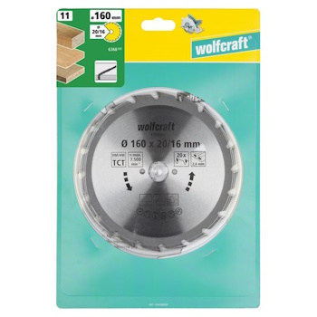 Wolfcraft kružna testera za ručne cirkulare HM ø160x20x2.4mm 6368000 Wolfcraft kružna testera za ručne cirkulare HM ø160x20x2.4mm 6368000