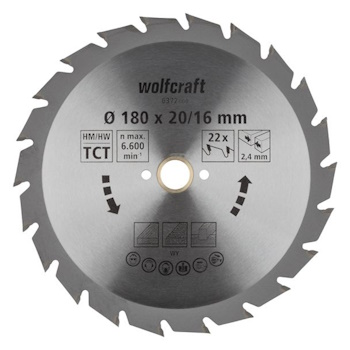 Wolfcraft kružna testera za ručne cirkulare HM ø180x20x2.4mm 6372000 Wolfcraft kružna testera za ručne cirkulare HM ø180x20x2.4mm 6372000