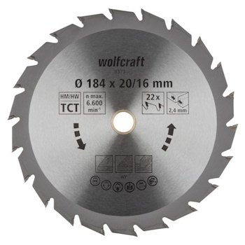 Wolfcraft kružna testera za ručne cirkulare HM ø184x16x2.4mm 6373000