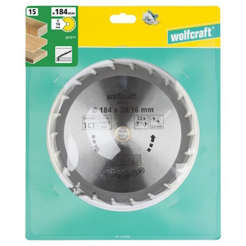 Wolfcraft kružna testera za ručne cirkulare HM ø184x16x2.4mm 6373000 Wolfcraft kružna testera za ručne cirkulare HM ø184x16x2.4mm 6373000