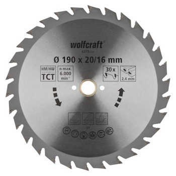 Wolfcraft kružna testera za ručne cirkulare HM ø190x16x2.4mm 6375000