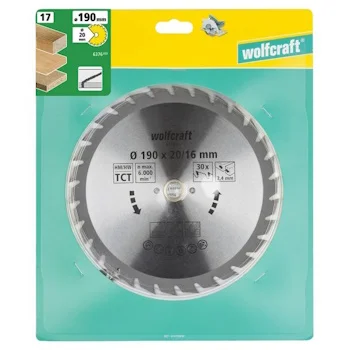 Wolfcraft kružna testera za ručne cirkulare HM ø190x20x2.4mm 6376000 Wolfcraft kružna testera za ručne cirkulare HM ø190x20x2.4mm 6376000