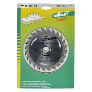 Wolfcraft kružna testera za ručne cirkulare HM ø150x20x2.4mm 6464000 Wolfcraft kružna testera za ručne cirkulare HM ø150x20x2.4mm 6464000