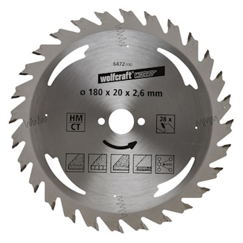 Wolfcraft kružna testera za ručne cirkulare HM ø180x20x2.6mm 6472000 Wolfcraft kružna testera za ručne cirkulare HM ø180x20x2.6mm 6472000