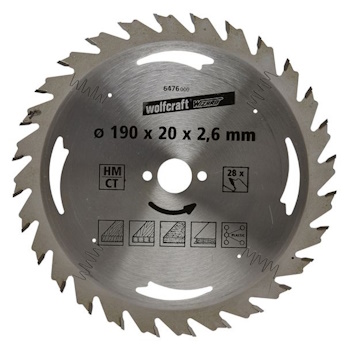 Wolfcraft kružna testera za ručne cirkulare HM ø190x20x2.6mm 6476000