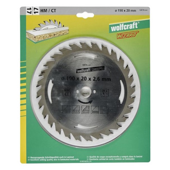 Wolfcraft kružna testera za ručne cirkulare HM ø190x20x2.6mm 6476000-3