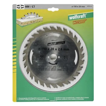 Wolfcraft kružna testera za ručne cirkulare HM ø190x20x2.6mm 6476000 Wolfcraft kružna testera za ručne cirkulare HM ø190x20x2.6mm 6476000