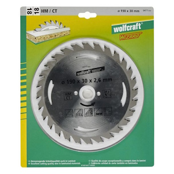 Wolfcraft kružna testera za ručne cirkulare HM ø190x30x2.6mm 6477000-3