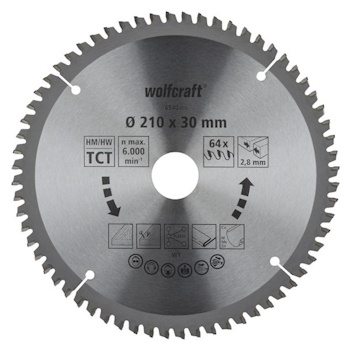 Wolfcraft kružna testera za ručne cirkulare HM ø210x30x2.8mm 6540000 Wolfcraft kružna testera za ručne cirkulare HM ø210x30x2.8mm 6540000