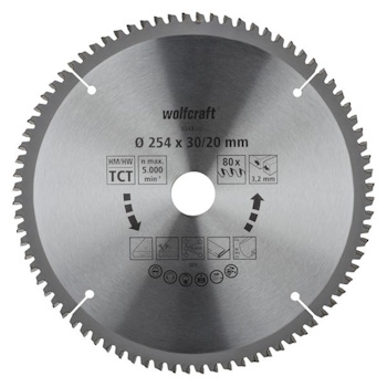 Wolfcraft kružna testera za ručne cirkulare HM ø254x30x3.2mm 6543000 Wolfcraft kružna testera za ručne cirkulare HM ø254x30x3.2mm 6543000