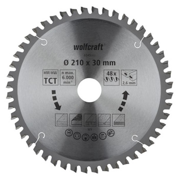 Wolfcraft kružna testera za ručne cirkulare HM ø210x30x2.6mm 6545000 Wolfcraft kružna testera za ručne cirkulare HM ø210x30x2.6mm 6545000