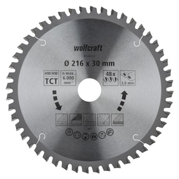 Wolfcraft kružna testera za ručne cirkulare HM ø216x30x2.6mm 6546000 Wolfcraft kružna testera za ručne cirkulare HM ø216x30x2.6mm 6546000